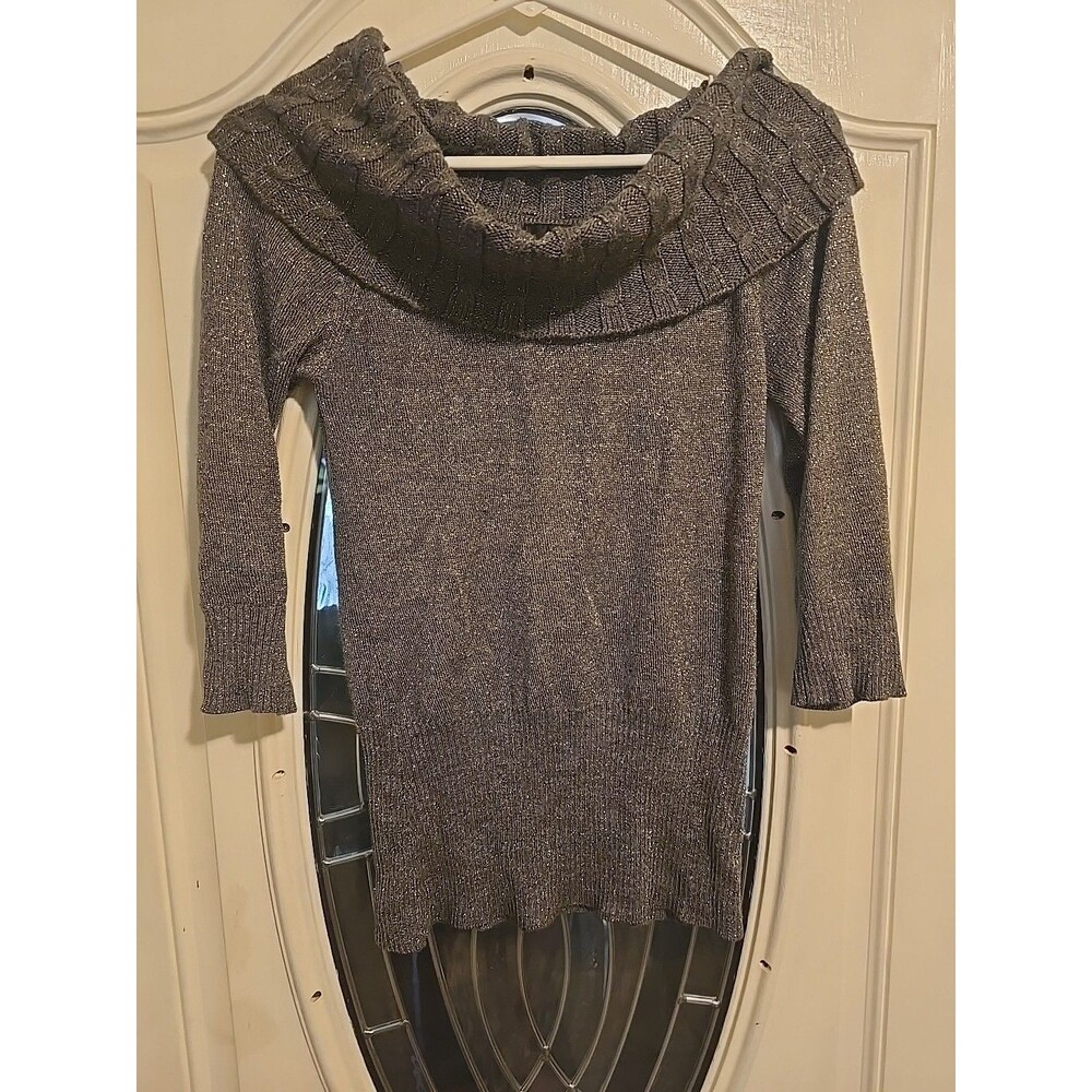 B-wear Cowl Neck Sweater Size Medium, Gray
